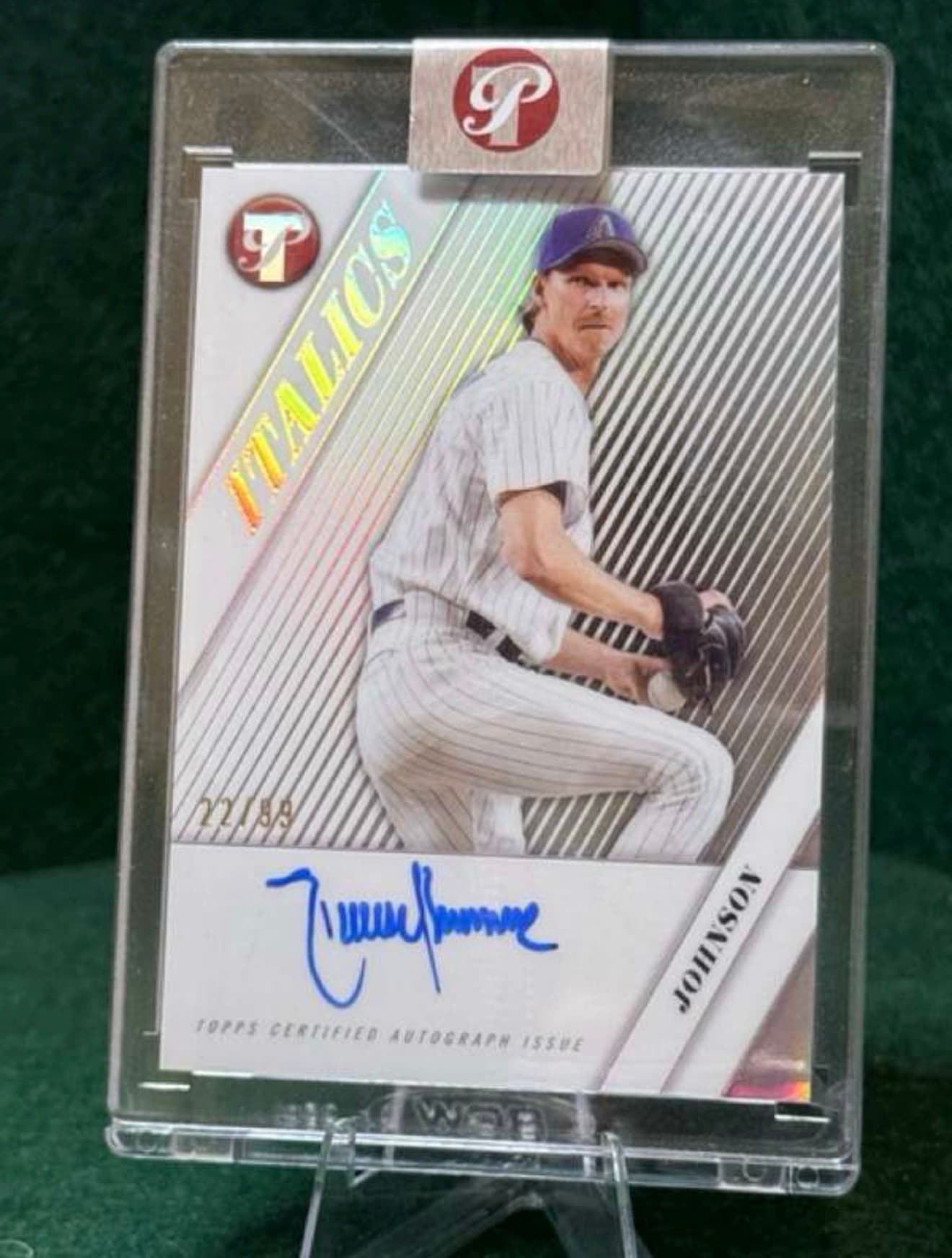 2020 Topps Pristine Italics Autographs Randy Johnson Auto /99